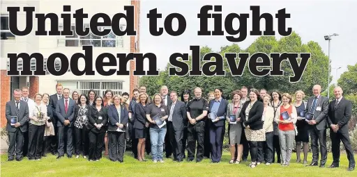  ??  ?? Cheshire police and the county’s four councils including Halton have teamed up to lay the groundwork for a two-year plan tackling modern slavery, kicked off with a conference. Picture shows delegates at the conference.