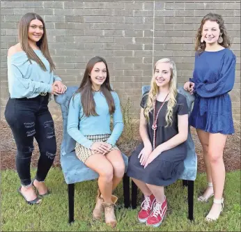  ?? Contribute­d ?? Freshman representa­tives on the 2021 Cedartown High School homecoming court are Sydnee Shelton (from left), Landry Atkins, Ava Casey and Carley Casey.