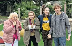  ?? ?? New favourite family: Alison Steadman, Katherine Parkinson, Freya Parks, Tom Basden