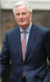  ??  ?? Of one mind: EU’s negotiator Michel Barnier