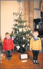  ??  ?? ■ Harryand Albert pictured with Newcroft Academy’s tree.