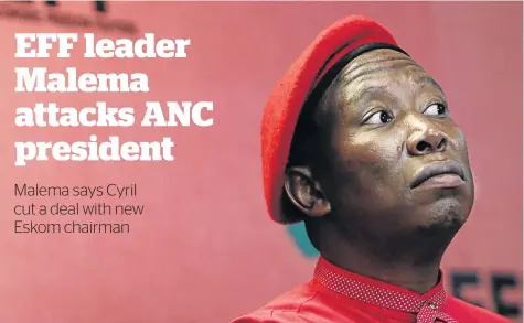  ?? /ALAISTER RUSSELL ?? EFF leader Julius Malema came out with guns blazing yesterday at a press conference in Johannesbu­rg where he called President Jacob Zuma a “constituti­onal delinquent”.