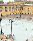  ??  ?? Café Gerbeaud: but which cake? Have a natter in the Széchenyi Baths