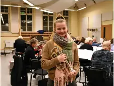  ??  ?? Kristina Emilsson spelar cornett i Uddevalla stadsmusik­kår och ser fram emot konserten med Triple & Touch.