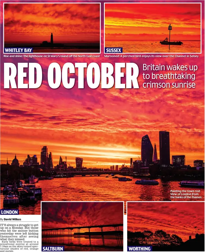  ??  ?? Painting the town red: View of London from the banks of the Thames