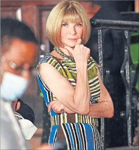  ?? ?? Anna Wintour at Harlem’s Fashion Row Show, during New York Fashion Week early last month