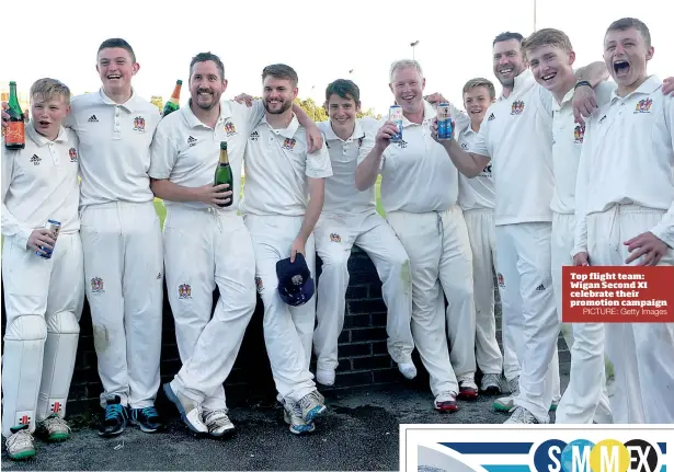  ?? PICTURE: Getty Images ?? Top flight team: Wigan Second XI celebrate their promotion campaign