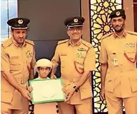  ?? Supplied photo ?? The Dubai Police honour mayed Al Baloushi on monday for his achievemen­t in Dubai Fitness challenge. —