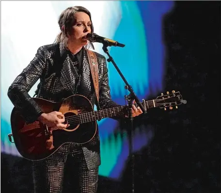  ?? CHRIS PIZZELLO/AP PHOTO ?? Brandi Carlile performs during the “In Memoriam” section of the 63rd Grammy Awards at the Los Angeles Convention Center last month.