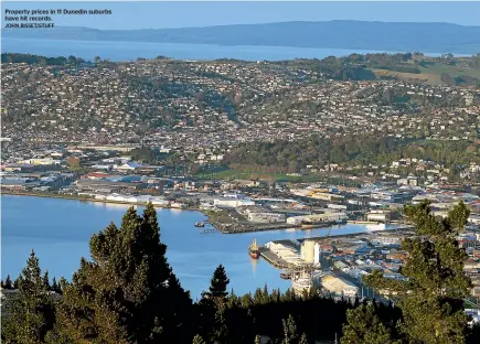  ?? JOHN BISSET/STUFF ?? Property prices in 11 Dunedin suburbs have hit records.