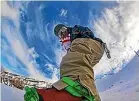  ??  ?? Snowboarde­r Cris Hatton-carr once dislocated a knee after being partly buried in an avalanche on Mt Ruapehu.