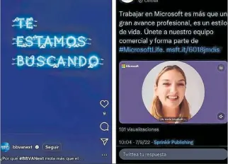  ?? EL PAÍS ?? Panorama. Las empresas buscan talento en redes sociales como Tiktok, Instagram y Twitter.