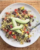  ?? [PHOTO BY DANIEL J. VAN ACKERE, AMERICA’S TEST KITCHEN/AP] ?? This quinoa, black bean and mango salad appears in the cookbook “Vegan For Everybody.”