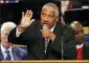  ?? PAUL SANCYA — THE ASSOCIATED PRESS ?? Edward Franklin, son of Aretha Franklin, performs during the funeral service for his mother at Greater Grace Temple, Friday in Detroit. Franklin died of pancreatic cancer at the age of 76.