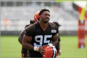  ?? THE NEWS-HERALD FILE ?? Browns No. 1 pick Myles Garrett could play in his first NFL game on Oct. 1 against the Bengals.