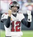  ?? MATT LUDTKE / AP ?? Tampa Bay Buccaneers quarterbac­k Tom Brady reacts after winning the NFC Championsh­ip against the Green Bay Packers in Green Bay, Wis., on Sunday. The Buccaneers defeated the Packers, 31-26, to advance to the Super Bowl.