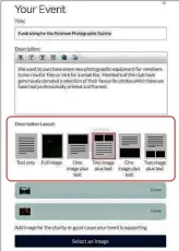  ??  ?? Choose from one of six layouts when creating your event page