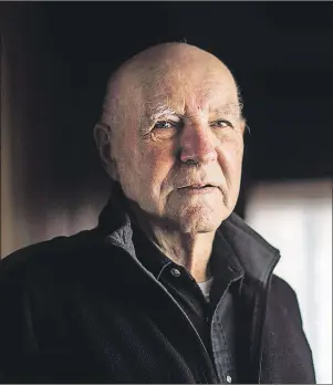  ?? CP FILE ?? Ed Nynam, 86, poses for a photograph at his home in Wawa, Ont., on April 4. Nynam was one of the original Wawa four who took part in Operation Michipicot­en, a more than 60-kilometre walk through the bush, making a statement that there was need for the further developmen­t of the Trans-Canada Highway from Sault Ste. Marie to Wawa.