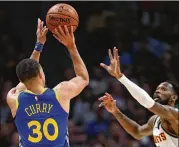  ??  ?? Stephen Curry made eight 3-pointers during Tuesday’s win, tying teammate Klay Thompson with a team-high 31 points. The Warriors are making more 3-pointers than any other team for the month of January.