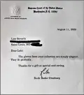  ??  ?? Ginsburg and Dayton native Lois Severin exchanged many letters after meeting in 2000, Severin’s brother, Burt Saidel, says.