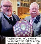  ?? 4BR ?? Austin Davies, left, and Alan Bourne with the RAF St Athan Voluntary Band Shield