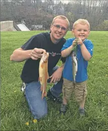  ??  ?? Bentley Poorman, 4, of North Strabane, and father Adam had a fun day at Canonsburg Lake last year.