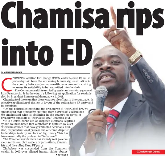  ?? ?? CCC leader Nelson Chamisa