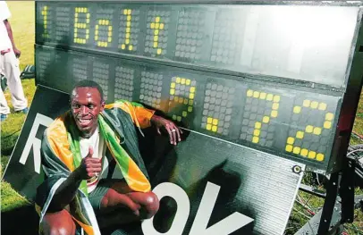  ?? AP ?? Usain Bolt, con su primer récord de los 100 metros