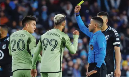  ?? Bruce Kluckhohn/AP ?? MLS is using replacemen­t referees from Spain, Italy, Turkey, Brazil, Jamaica, Poland, Mexico and the lower levels of US Soccer. Photograph: