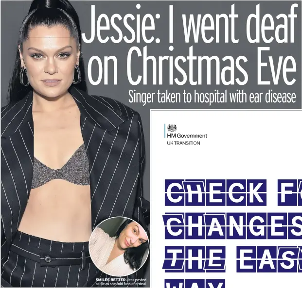  ??  ?? SMILES BETTER Jess posted selfie as she told fans of ordeal