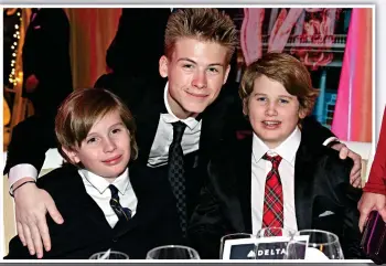  ?? ?? Children: Sharon Stone’s adopted sons Quinn, Roan and Laird in 2017. Right: The actress said some women were made to feel like ‘failures’