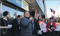  ?? ALEX MACPHERSON. ?? “Our members have been told to do much more with less for a decade,” said Bob Bymoen, president of the Saskatchew­an Government and General Employees Union at a Friday rally.