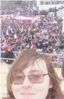  ?? U.S. DEPARTMENT OF JUSTICE/ COURTESY PHOTO ?? A selfie of Patrick Edward McCaughey, 23, of Ridgefield, on Jan. 6. McCaughey is being charged in connection with the disturbanc­e at the U.S. Capitol in Washington, federal officials said.