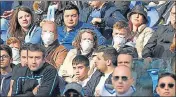  ?? REUTERS ?? Fans in attendance at the Lazio-Bologna match in Serie A wear face masks due to the recent outbreak of coronaviru­s.