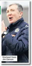  ??  ?? Stockport boss Jim Gannon