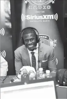  ?? LISA LAKE, GETTY IMAGES FOR SIRIUSXM ?? Tre’Davious White of LSU visits the SiriusXM NFL Radio talk show after being picked No. 27 overall by the Buffalo Bills.