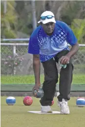  ?? Photo: Waisea Nasokia ?? Kushal Pillay bowls during practice at the Nadi Sports and Social Club on Sunday July 26, 2020.