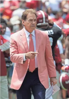  ??  ?? Alabama’s Nick Saban has been around since 2007 while the rest of the SEC has been in flux.