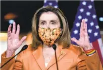  ?? J. SCOTT APPLEWHITE AP ?? House Speaker Nancy Pelosi rejected the White House’s $1.8 trillion relief offer as “one step forward, two steps back.”