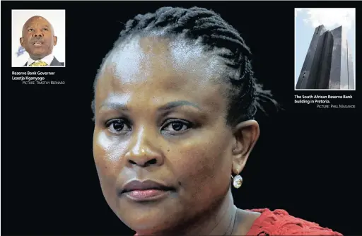  ?? PICTURE: REUTERS ?? CONCEDED ON MANDATE: Public Protector Busisiwe Mkhwebane agreed on SA Reserve Bank, but put up a fight in her Absa applicatio­n.