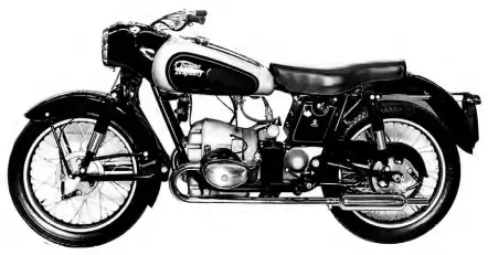  ??  ?? Received by The Motor Cycle on November 6, 1956, this was one of the last works photos of the Dragonfly to be published by ‘The Blue Un’. Production ceased the following year, with remaining models being sold at discount by Pride & Clarke Ltd.