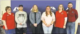  ?? GNTC ?? From left, GNTC Career Transition Specialist Jennifer Reynolds; Dual Enrollment students Evan Doyal, Ridgeland High School/Walker LAUNCH; Kadence Hayes, Chattooga High School; and Elizabeth Hennon, Chattooga High School; GNTC Career Transition Specialist Cora Pyles; and GNTC Dean of Student Success Legare Price.