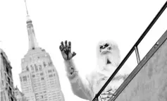 ??  ?? File photo of an actor dressed as a ‘Yeti’ waves from a tour bus during a promotiona­l event for Travel Channel’s ‘Expedition Unknown: Hunt for the Yeti’ in Manhattan, New York City. — Reuters photo