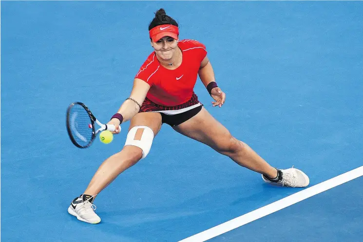  ?? — THE ASSOCIATED PRESS ?? Bianca Andreescu won the first set against Germany’s Julia Goerges during the singles final of the ASB Classic in Auckland, New Zealand, Sunday.
