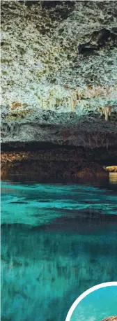  ?? OCEAN TOURS MÉXICO ?? El impresiona­nte cenote Yaaxmul, que data de hace siete millones de años