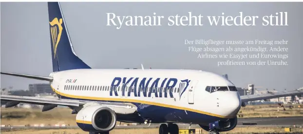  ?? FOTO: IMAGO ?? In Frankfurt fielen bei Ryanair mit die meisten Flüge aus.