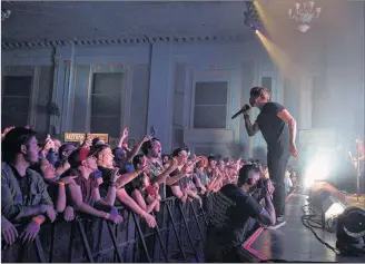  ?? CP PHOTO ?? Billy Talent performs at the Danforth Music Hall, in Toronto on Saturday, as part of a benefit concert, organized by the band to raise money for the victims of the Danforth Shooting.