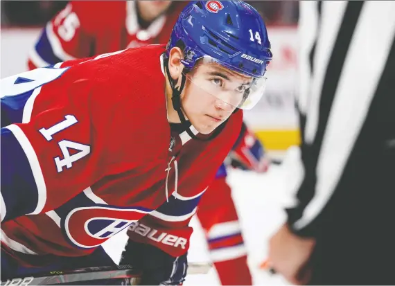  ?? ALLEN MCINNIS ?? The hockey world is talking about how Canadiens rookie Nick Suzuki is becoming a No. 1 centre in the playoffs, growing more in two weeks than he did all season.