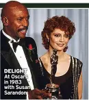  ?? ?? DELIGHT At Oscars in 1983 with Susan Sarandon