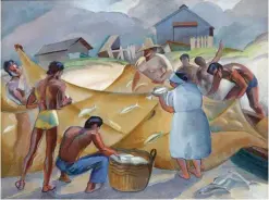  ??  ?? Robert Eskridge (1891-1975), Hukilau, 1940, oil on canvas, 42 x 54” Estimate: $20/30,000